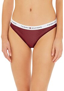 Dámská tanga Tommy Hilfiger z elastické pleteniny UW0UW05532 bordo