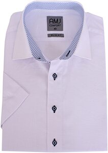 Pánská košile AMJ s krátkým rukávem Comfort slim VKSBR 1154 bílá