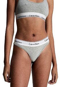 Dámská tanga Calvin Klein Black F3786E šedý melír