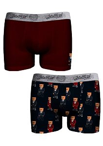 Pánské boxerky John Frank JF2BEF30 2 pack navy-bordo