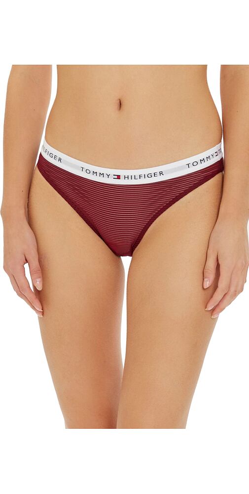 Dámská tanga Tommy Hilfiger z elastické pleteniny UW0UW05532 bordo