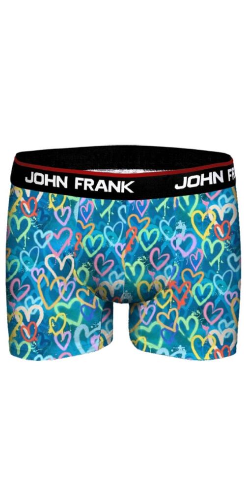 Bavlněné boxerky pro muže John Frank JFBD06 spray heart