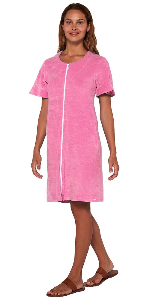 Letní froté šaty Vamp s krátkými rukávy 20556 růžové