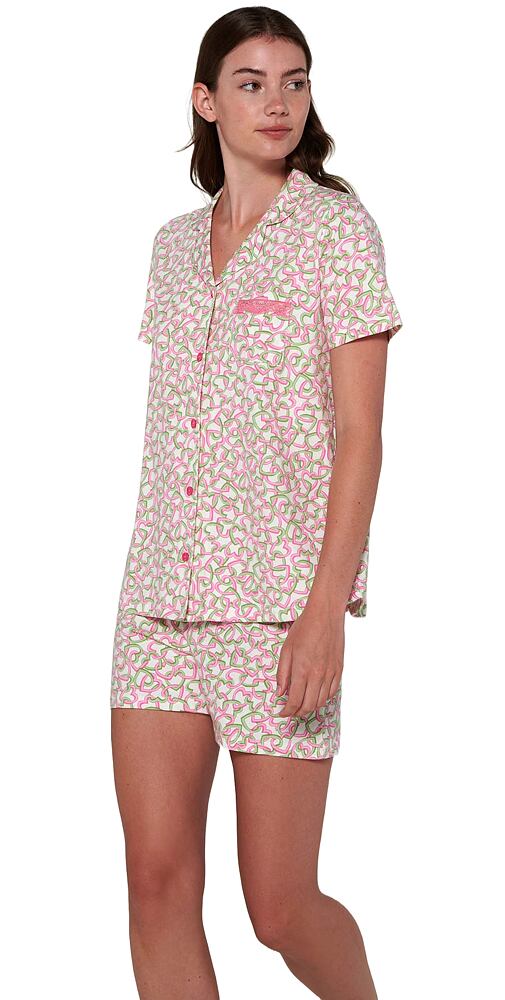 Bavlněné dámské pyžamo Vamp na knoflíky 20253