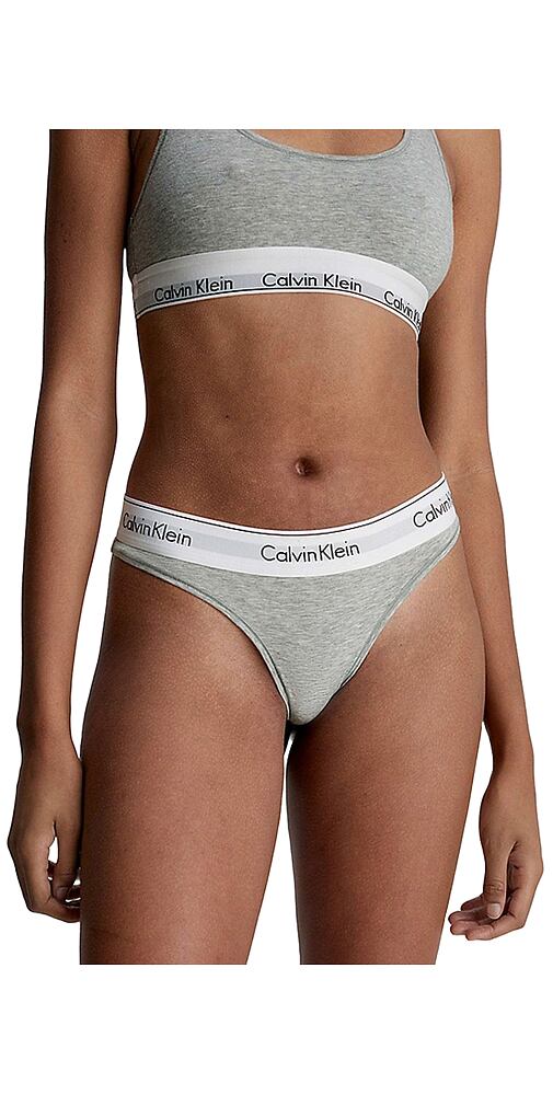 Dámská tanga Calvin Klein Black F3786E šedý melír