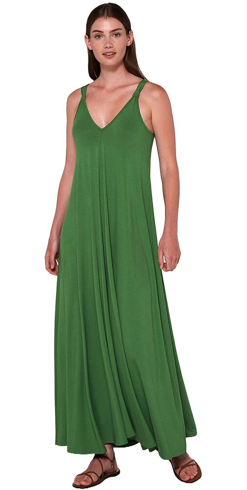 Dlouhé jednoduché šaty Vamp 20509 zelené