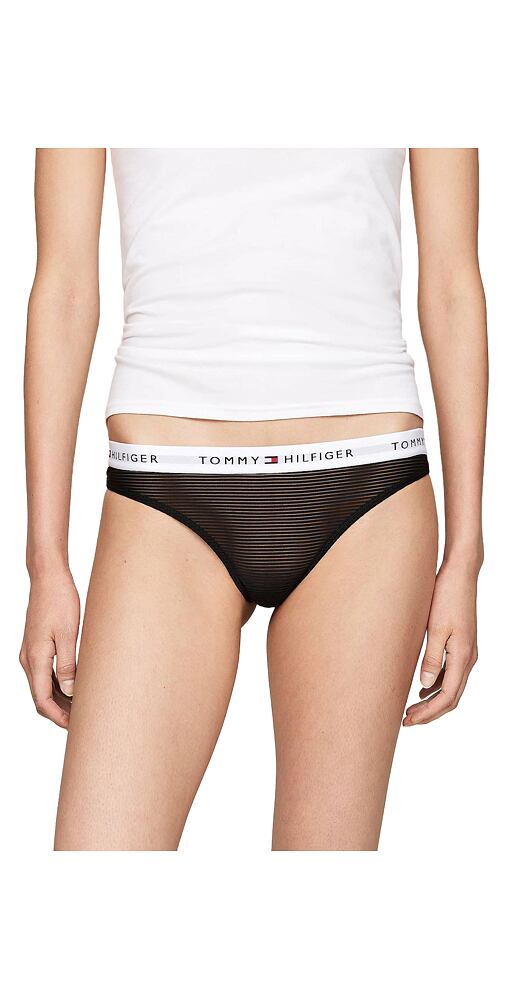 Dámská tanga Tommy Hilfiger z elastické pleteniny UW0UW05532 černé