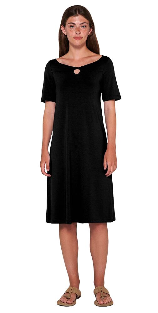 Elegantní letní šaty Vamp s krátkými rukávy 20512 černé
