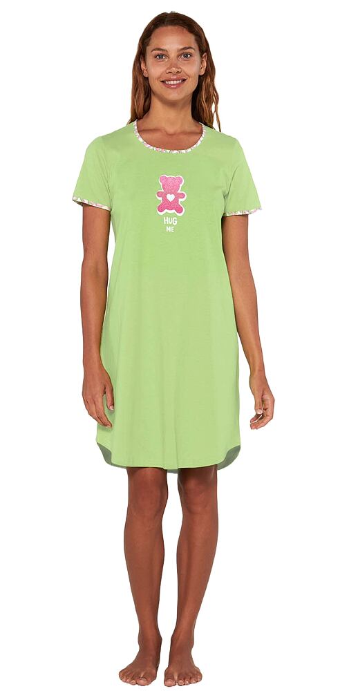 Bavlněná noční košile Vamp s krátkými rukávy 20254 zelená