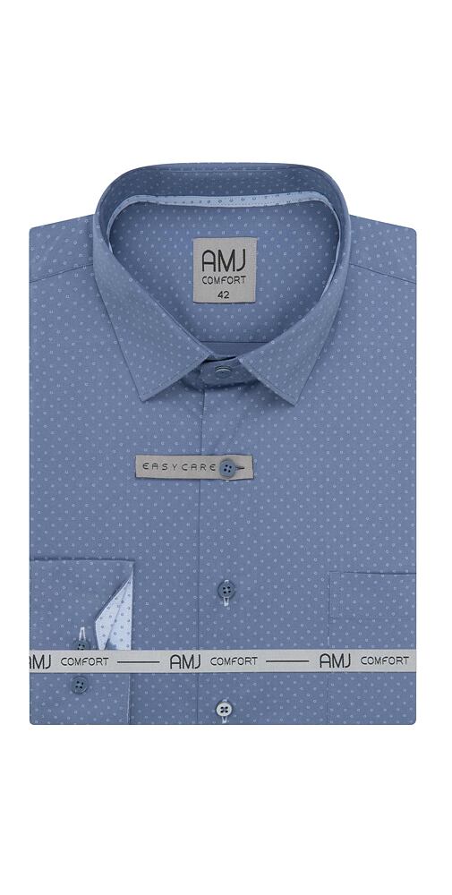 Elegantní pánská košile AMJ Comfort Slim Fit VDSBR 1394 modrá